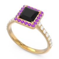 Halo Pave Princess Caturazra Ring