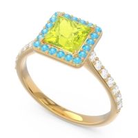 Halo Pave Princess Caturazra Ring