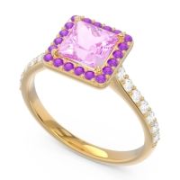 Halo Pave Princess Caturazra Ring