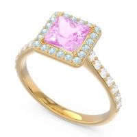 Halo Pave Princess Caturazra Ring