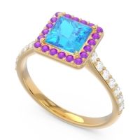 Halo Pave Princess Caturazra Ring