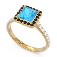 Halo Pave Princess Caturazra Ring
