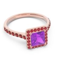 Halo Pave Princess Caturazra Ring