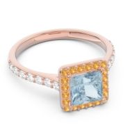 Halo Pave Princess Caturazra Ring