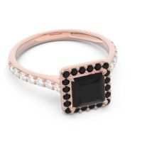 Halo Pave Princess Caturazra Ring
