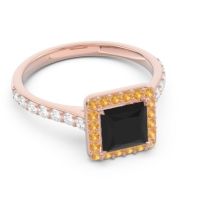 Halo Pave Princess Caturazra Ring