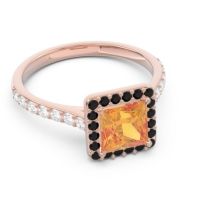 Halo Pave Princess Caturazra Ring