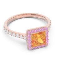 Halo Pave Princess Caturazra Ring