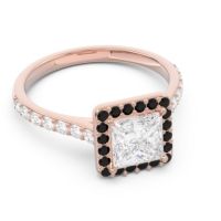 Halo Pave Princess Caturazra Ring
