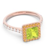 Halo Pave Princess Caturazra Ring