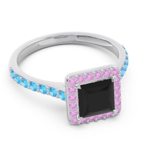 Halo Pave Princess Caturazra Ring