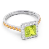 Halo Pave Princess Caturazra Ring