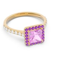 Halo Pave Princess Caturazra Ring