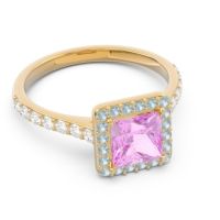 Halo Pave Princess Caturazra Ring