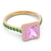 Halo Pave Princess Caturazra Ring