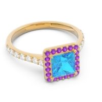 Halo Pave Princess Caturazra Ring