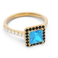 Halo Pave Princess Caturazra Ring