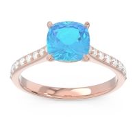 Cathedral Pave Cushion Opazin Ring