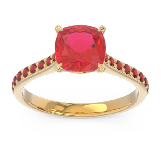 Cathedral Pave Cushion Opazin Ring