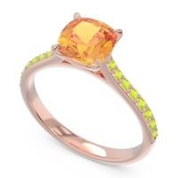 Cathedral Pave Cushion Opazin Ring