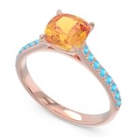 Cathedral Pave Cushion Opazin Ring