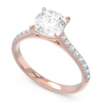 Cathedral Pave Cushion Opazin Ring