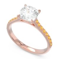 Cathedral Pave Cushion Opazin Ring