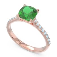Cathedral Pave Cushion Opazin Ring
