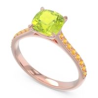 Cathedral Pave Cushion Opazin Ring