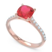 Cathedral Pave Cushion Opazin Ring