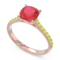 Cathedral Pave Cushion Opazin Ring