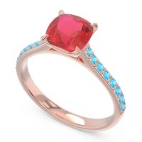 Cathedral Pave Cushion Opazin Ring