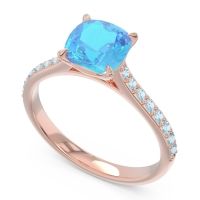 Cathedral Pave Cushion Opazin Ring