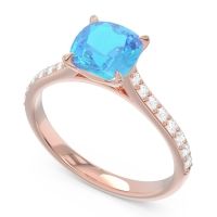 Cathedral Pave Cushion Opazin Ring