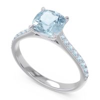 Cathedral Pave Cushion Opazin Ring