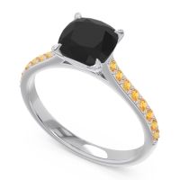 Cathedral Pave Cushion Opazin Ring