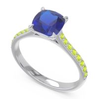 Cathedral Pave Cushion Opazin Ring