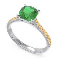 Cathedral Pave Cushion Opazin Ring