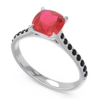 Cathedral Pave Cushion Opazin Ring