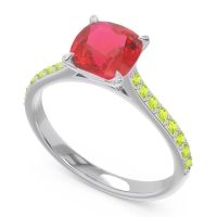 Cathedral Pave Cushion Opazin Ring