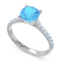 Cathedral Pave Cushion Opazin Ring