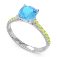 Cathedral Pave Cushion Opazin Ring