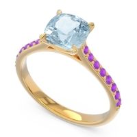 Cathedral Pave Cushion Opazin Ring