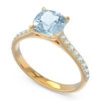 Cathedral Pave Cushion Opazin Ring