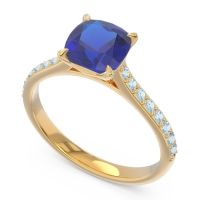 Cathedral Pave Cushion Opazin Ring