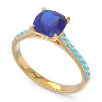 Cathedral Pave Cushion Opazin Ring