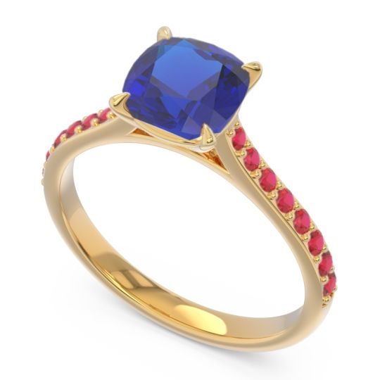 Cathedral Pave Cushion Opazin Ring