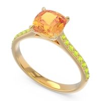 Cathedral Pave Cushion Opazin Ring