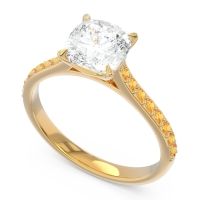 Cathedral Pave Cushion Opazin Ring