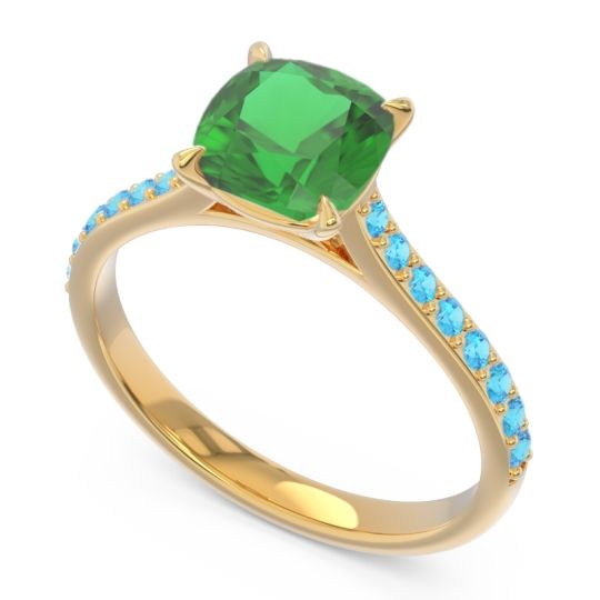 Cathedral Pave Cushion Opazin Ring